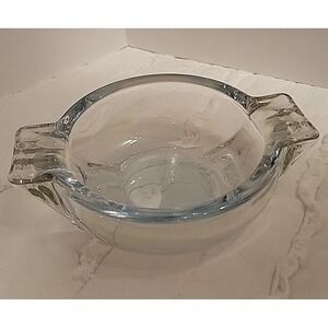 Vintage Anchor Hocking MANHATTAN Style Round‎ Ashtray Clear Glass 5"